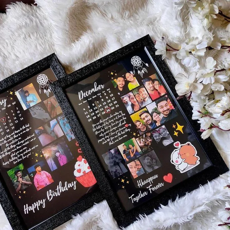 Birthday Calendar Multi-Photo Collage Frame